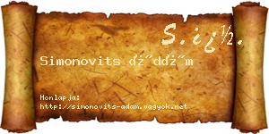 Simonovits Ádám névjegykártya